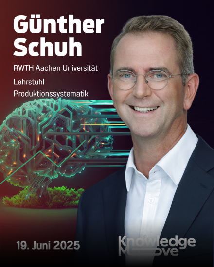 Porträtfoto von Günther Schuh, RWTH Aachen, Lehrstuhl Produktionssystematik. Event: 19. Juni 2025, Knowledge Move.